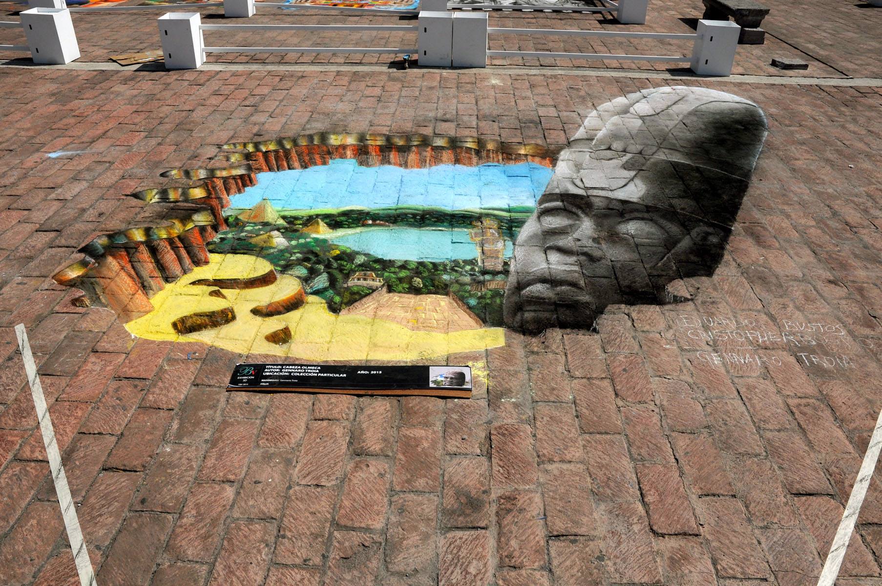 3D street painting a Monterrey, Mexico – Madonnari 3D